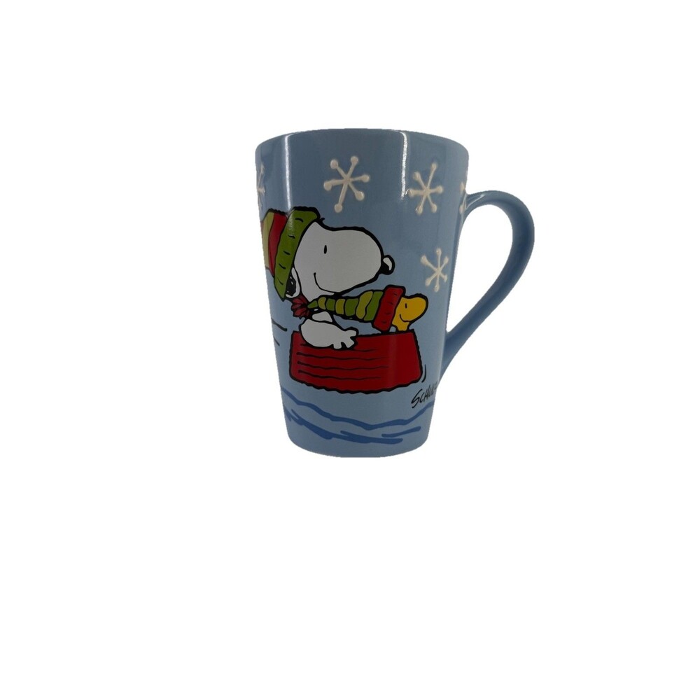 Hallmark Peanuts Snoopy & Woodstock Embossed Snowflake Christmas Mug Flaw